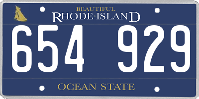 RI license plate 654929
