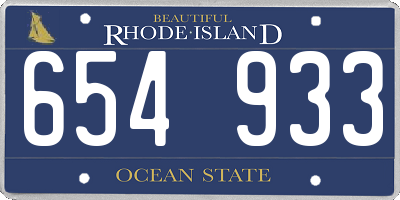 RI license plate 654933
