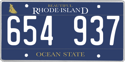 RI license plate 654937