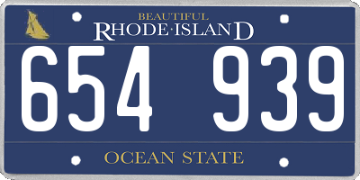 RI license plate 654939