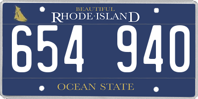 RI license plate 654940