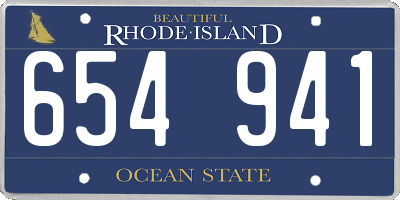 RI license plate 654941