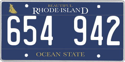 RI license plate 654942
