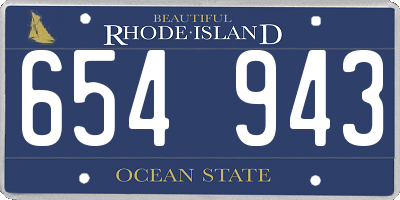 RI license plate 654943