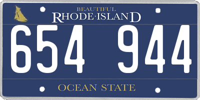 RI license plate 654944