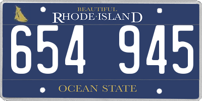 RI license plate 654945