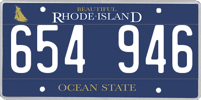 RI license plate 654946