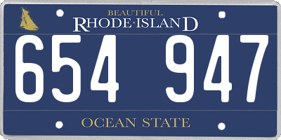 RI license plate 654947