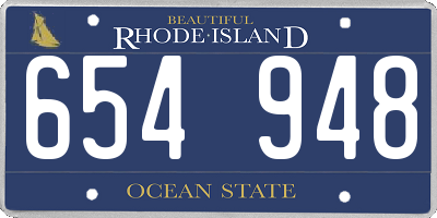 RI license plate 654948