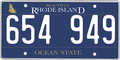RI license plate 654949