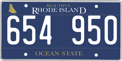 RI license plate 654950