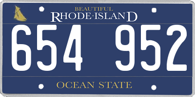 RI license plate 654952