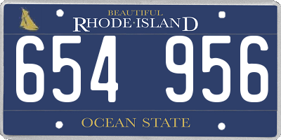 RI license plate 654956