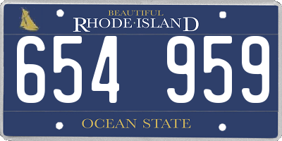 RI license plate 654959