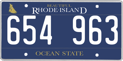 RI license plate 654963