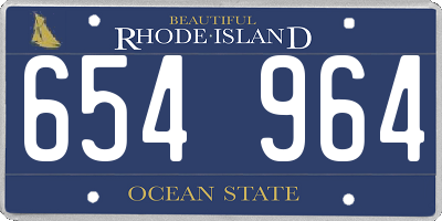 RI license plate 654964