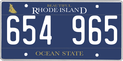 RI license plate 654965