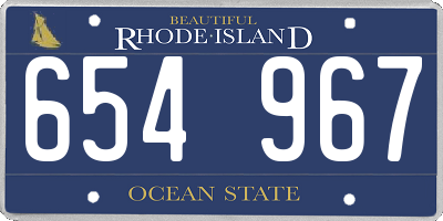 RI license plate 654967