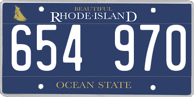 RI license plate 654970