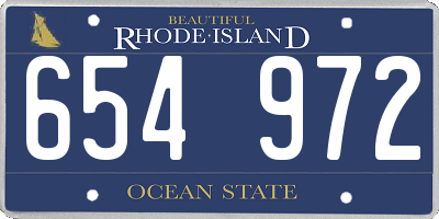 RI license plate 654972