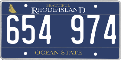 RI license plate 654974