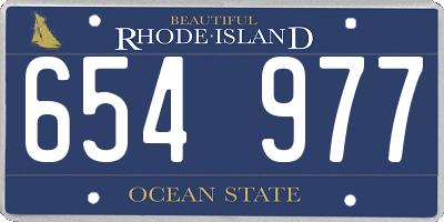 RI license plate 654977