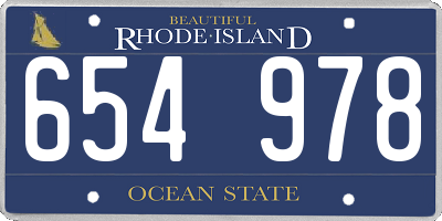 RI license plate 654978