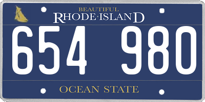 RI license plate 654980