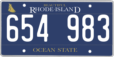 RI license plate 654983