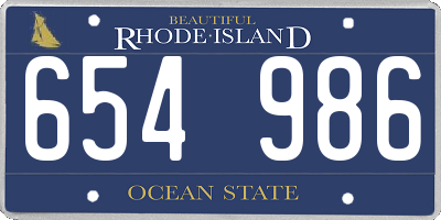RI license plate 654986