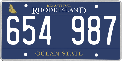 RI license plate 654987