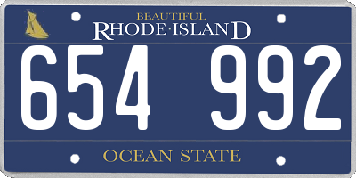 RI license plate 654992