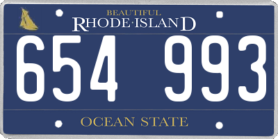 RI license plate 654993