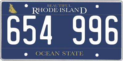 RI license plate 654996