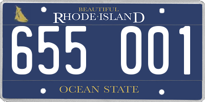 RI license plate 655001