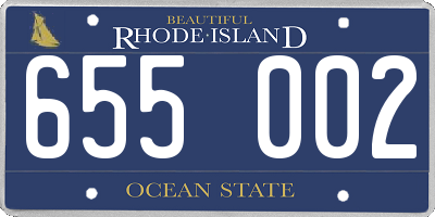 RI license plate 655002