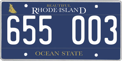 RI license plate 655003