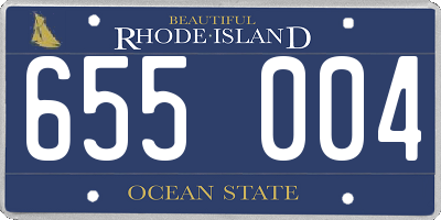 RI license plate 655004