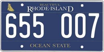 RI license plate 655007
