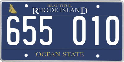 RI license plate 655010