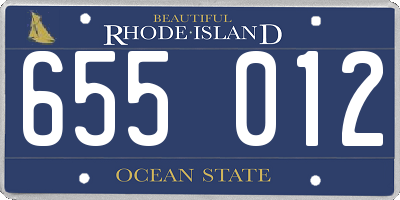 RI license plate 655012