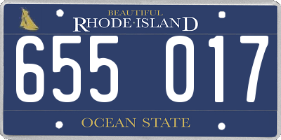 RI license plate 655017
