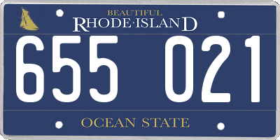 RI license plate 655021