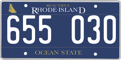 RI license plate 655030