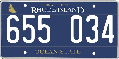 RI license plate 655034