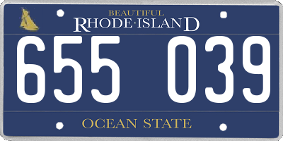 RI license plate 655039