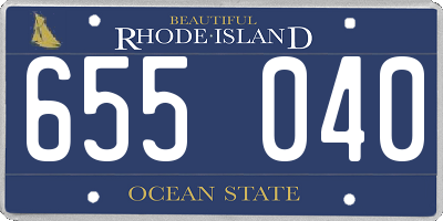 RI license plate 655040