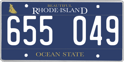 RI license plate 655049