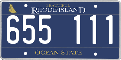 RI license plate 655111