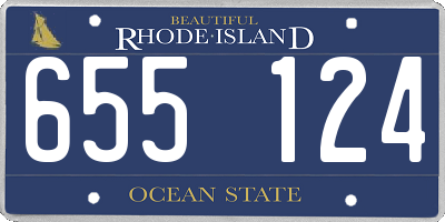 RI license plate 655124